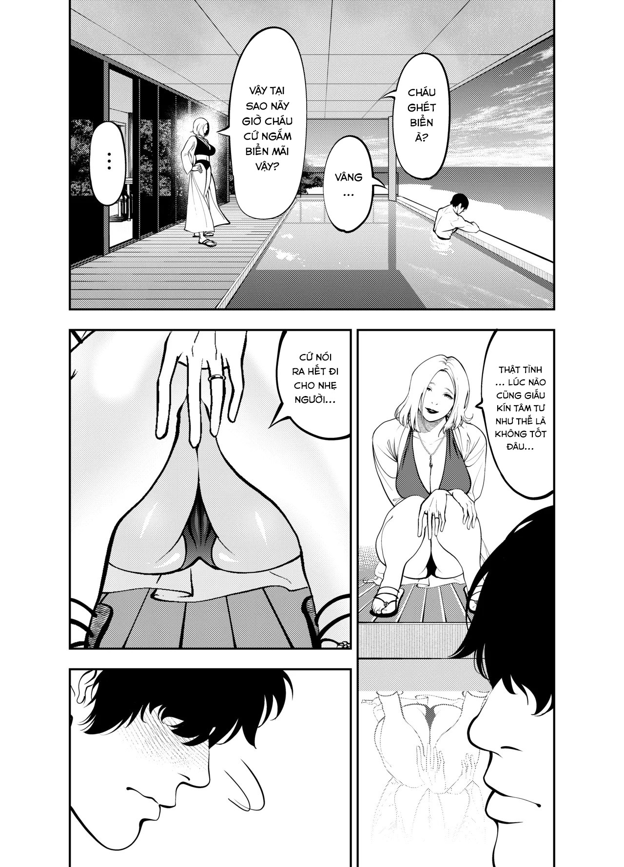 HentaiVN.net - Ảnh 7 - Oba-san to Uminoya de - Chap 1