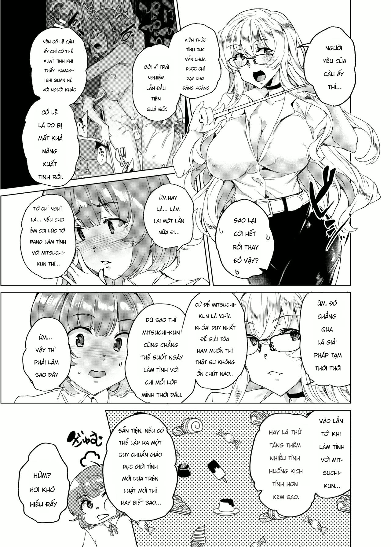 HentaiVN.net - Ảnh 51 - [Waffle Doumeiken (Tanaka Decilitre)] Joukyuu Seishi Chakushou Gimuka!_ 3 ~Jimikei Joshi to Tanetsuke Namahame Seikyouiku Campaign!~ - Chap 1