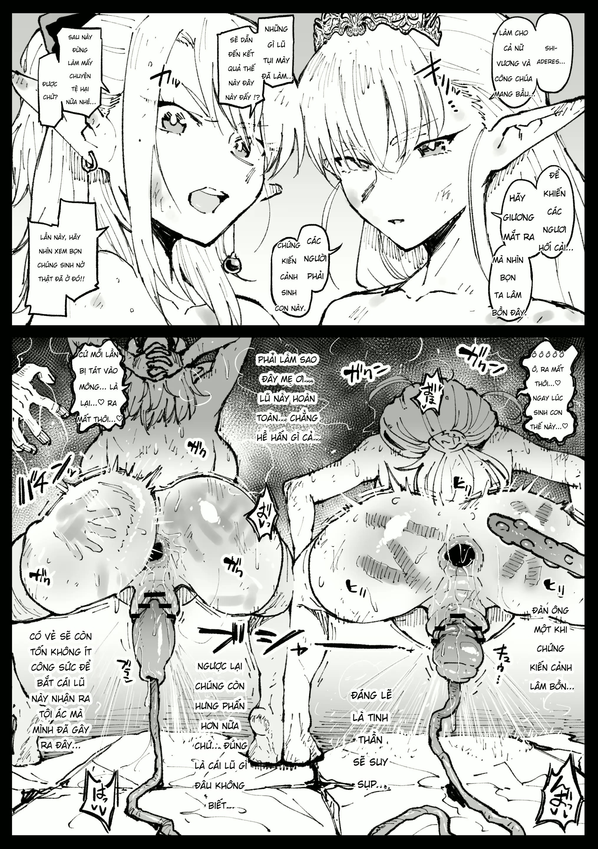 HentaiVN.net - Ảnh 25 - [Ahemaru] Câu chuyện về việc Nữ vương và Công chúa tộc High Elf trừng trị tội phạm tình dục. - Chap 1