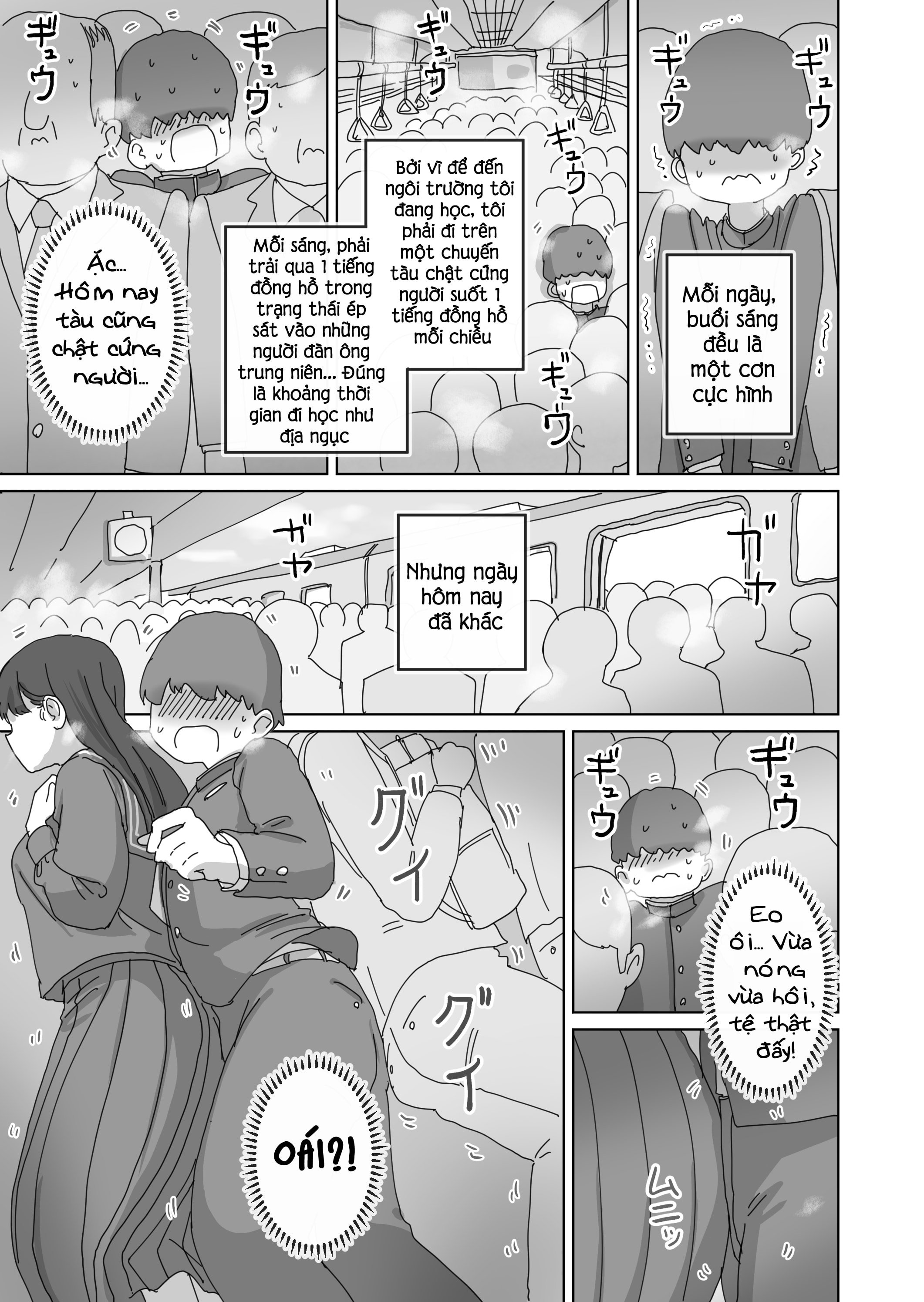 HentaiVN.net - Ảnh 3 - Lén lút xuất tinh trên tàu điện ngầm - Chap 1