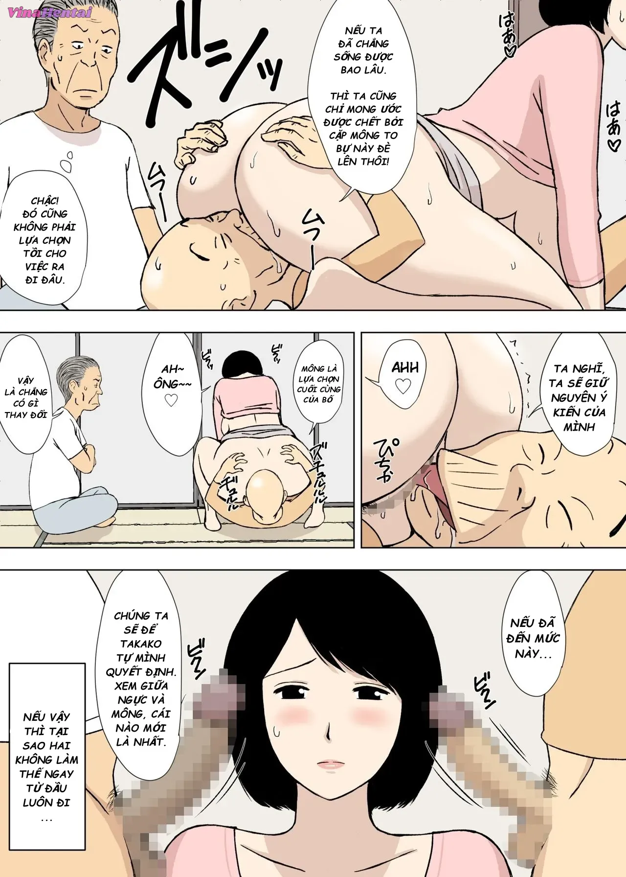 HentaiVN.net - Ảnh 7 - Ojii-chan to Gifu to Giri no Musuko to, Kyonyuu Yome. 5 - Chap 5