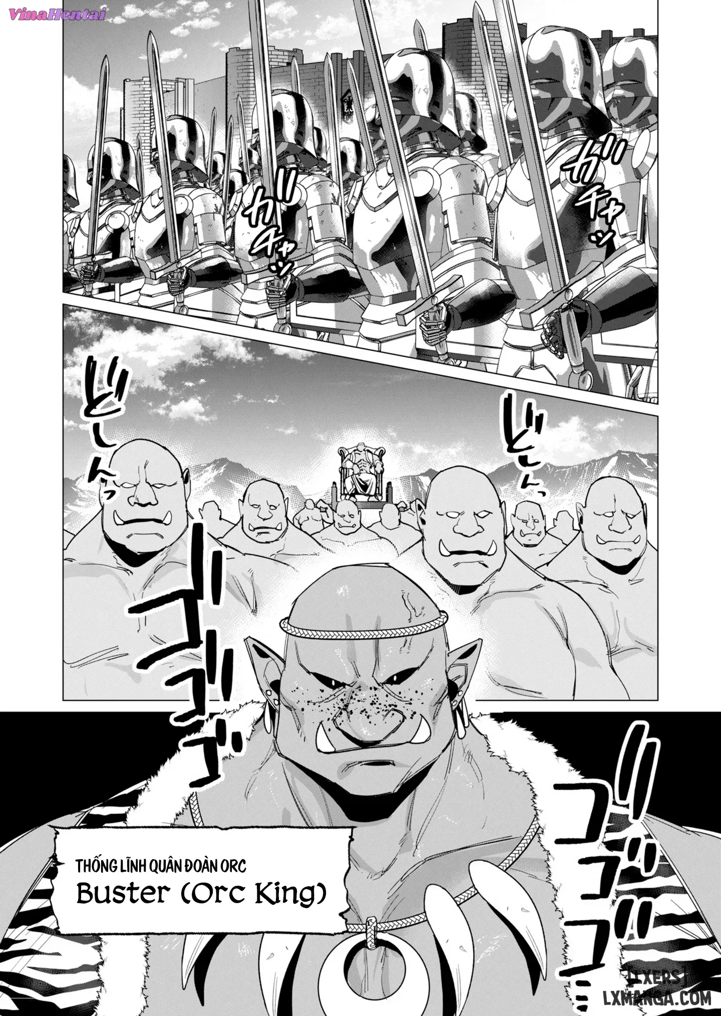 HentaiVN.net - Ảnh 8 - Vị Anh Hùng Muốn “Vợ Người Ta” Làm Phần Thưởng - Chap 11: Dũng Sĩ x Nữ Hiệp Sĩ x Orc King(Phần 2)