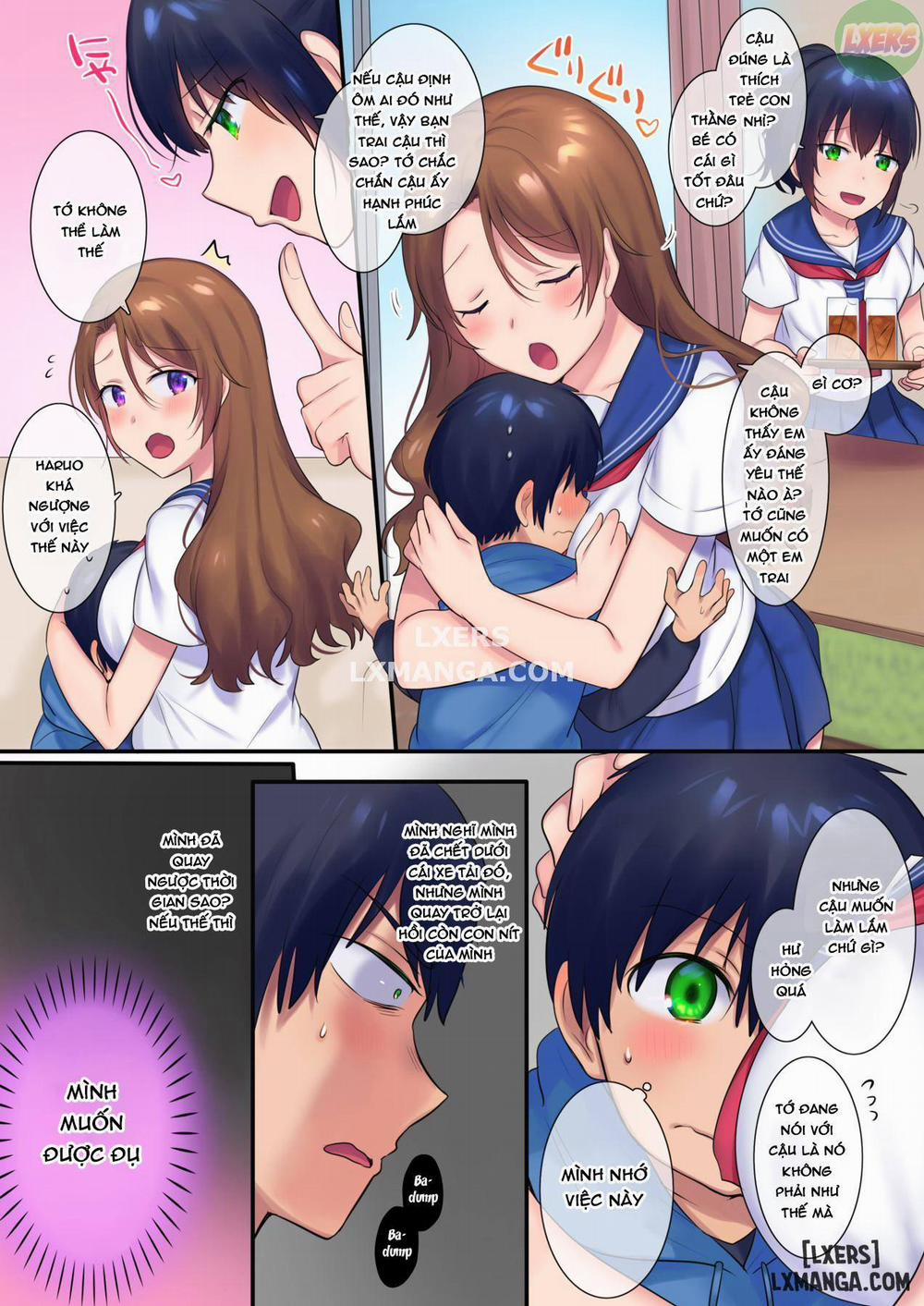 HentaiVN.net - Ảnh 9 - Bị Truck-San Hôn Quay Lại Quá Khứ Đụ Nát Lồn Của Bà Chị Dú Bự! [Kako ni Modotte Akogare no Onee-san o Netottemita; I Went Back In Time To Do NTR With My Beloved Onee-san] - Oneshot
