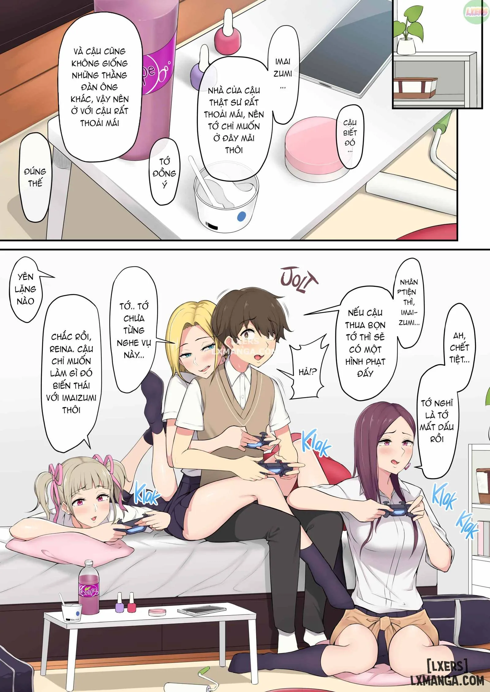 HentaiVN.net - Ảnh 8 - Imaizumi đưa cả bầy Gyaru về nhà mình - Chapter 1