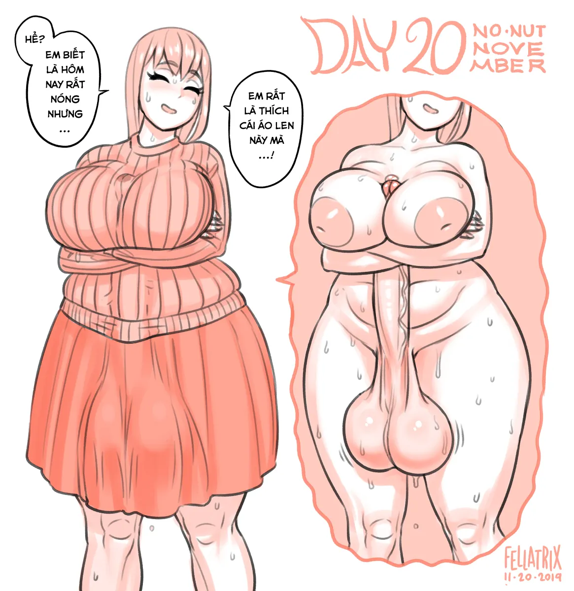 HentaiVN.net - Ảnh 7 - Sarah's No Nut November [Nhật Ký No Nut November của Sarah!] - Chap 2 - 15 Ngày Sau Đó