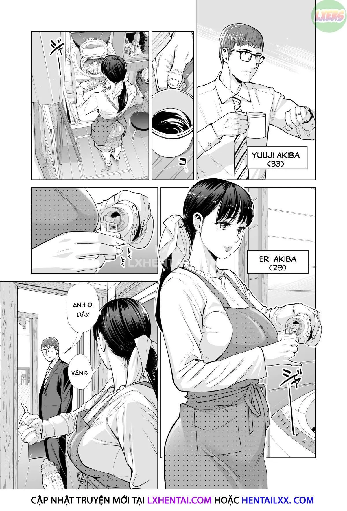 HentaiVN.net - Ảnh 9 - A Housewife Stolen By A Coworker Besides Her Blackout Drunk Husband [Tsukiyo No Midare Zake (Zenpen) Moonlit Intoxication; Tsukiyo No Midare Zake (Kouhen) Moonlit Intoxication] - Chap 1
