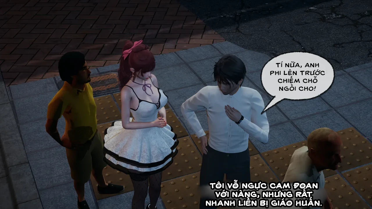HentaiVN.net - Ảnh 12 - Cô bạn gái Tiểu Vy bị ngốc của tôi. - Chapter 4.1: Quấy rối trên xe buýt