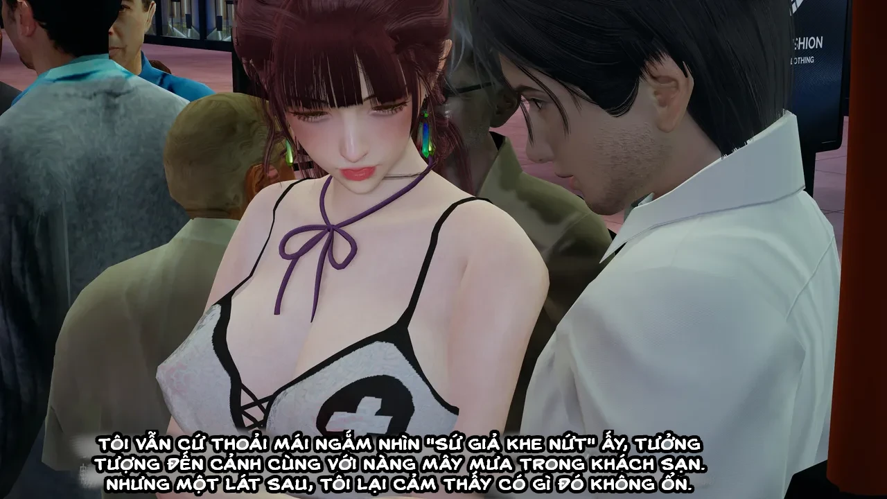 HentaiVN.net - Ảnh 19 - Cô bạn gái Tiểu Vy bị ngốc của tôi. - Chapter 4.1: Quấy rối trên xe buýt