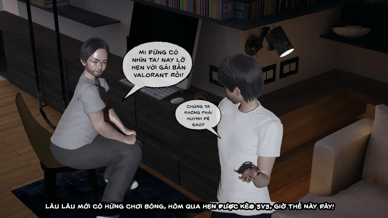 HentaiVN.net - Ảnh 4 - Cô bạn gái Tiểu Vy bị ngốc của tôi. - Chapter 5.1: Sự cố tại sân bóng rổ (p1)
