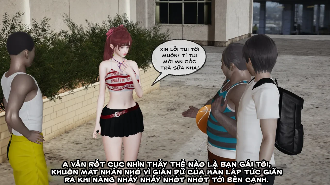 HentaiVN.net - Ảnh 22 - Cô bạn gái Tiểu Vy bị ngốc của tôi. - Chapter 5.1: Sự cố tại sân bóng rổ (p1)