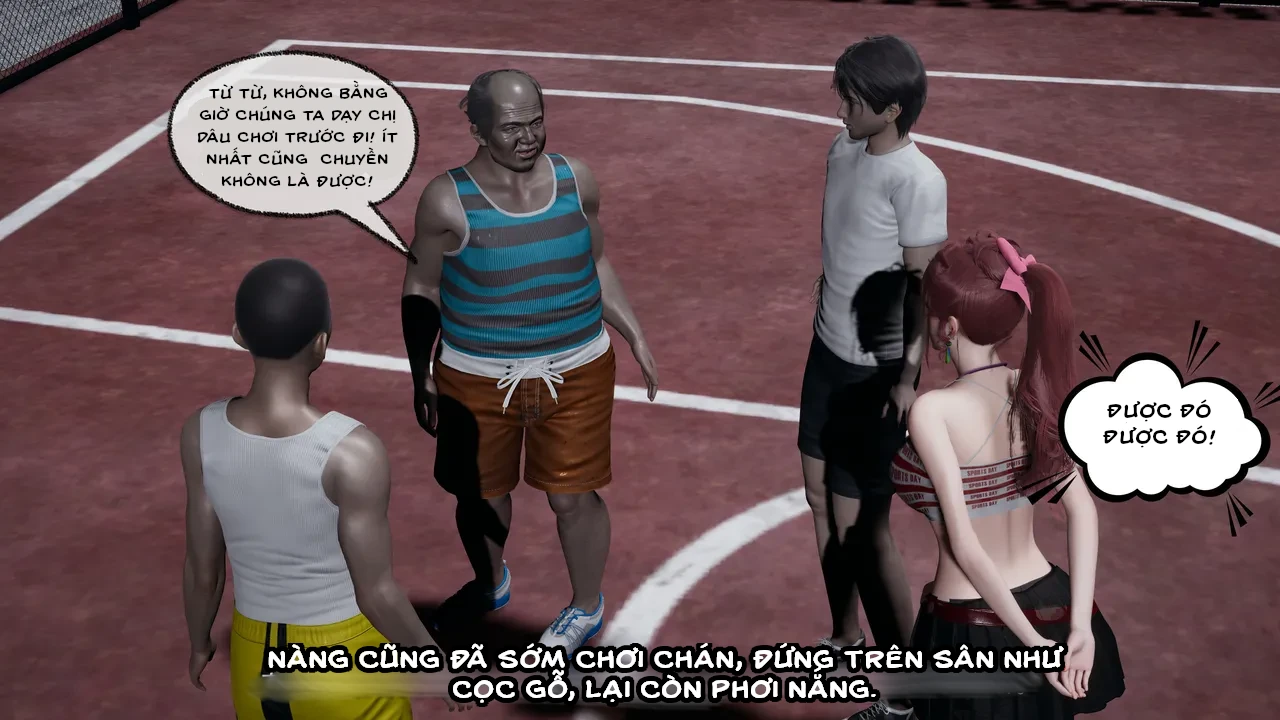 HentaiVN.net - Ảnh 55 - Cô bạn gái Tiểu Vy bị ngốc của tôi. - Chapter 5.1: Sự cố tại sân bóng rổ (p1)
