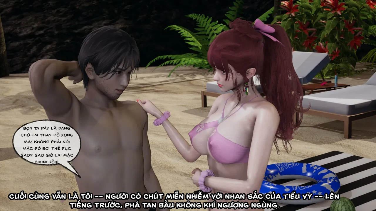 HentaiVN.net - Ảnh 9 - Cô bạn gái Tiểu Vy bị ngốc của tôi. - Chapter 9.3: Bãi biển
