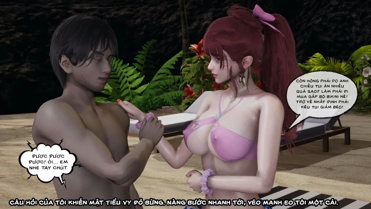 HentaiVN.net - Ảnh 10 - Cô bạn gái Tiểu Vy bị ngốc của tôi. - Chapter 9.3: Bãi biển
