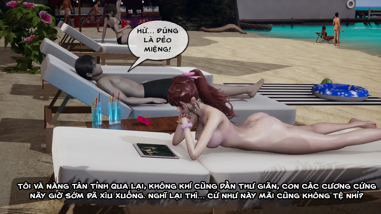 HentaiVN.net - Ảnh 64 - Cô bạn gái Tiểu Vy bị ngốc của tôi. - Chapter 9.3: Bãi biển