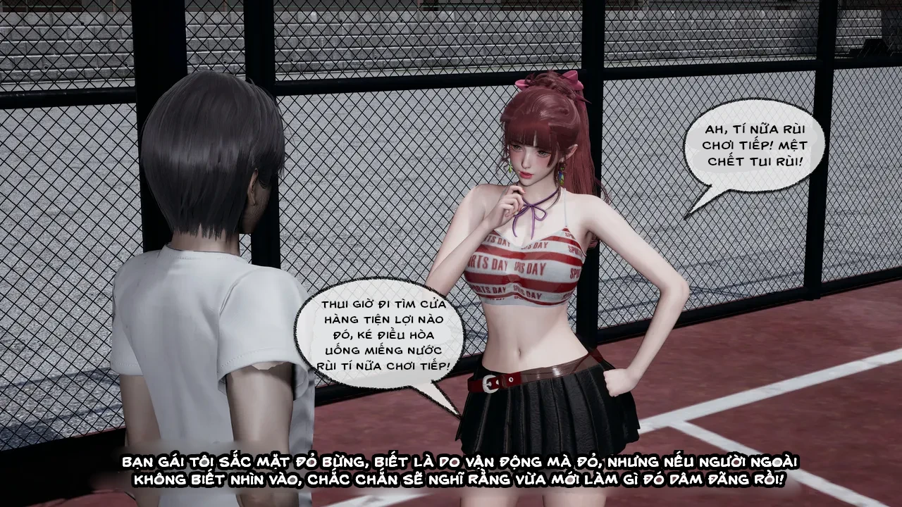 HentaiVN.net - Ảnh 9 - Cô bạn gái Tiểu Vy bị ngốc của tôi. - Chapter 5.2: Sự cố tại sân bóng rổ (p2)