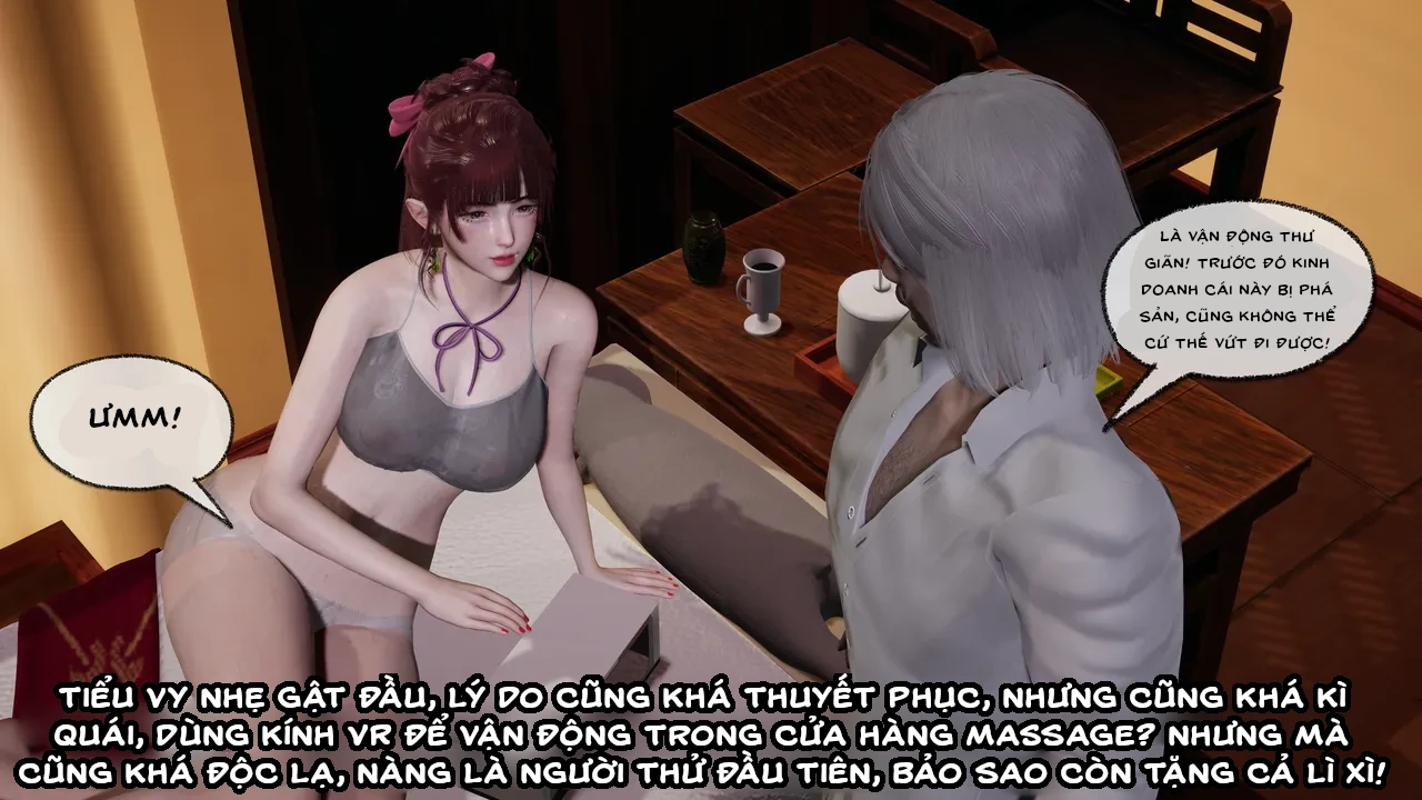 HentaiVN.net - Ảnh 10 - Cô bạn gái Tiểu Vy bị ngốc của tôi. - Chapter 8.2 Massage chữa lành