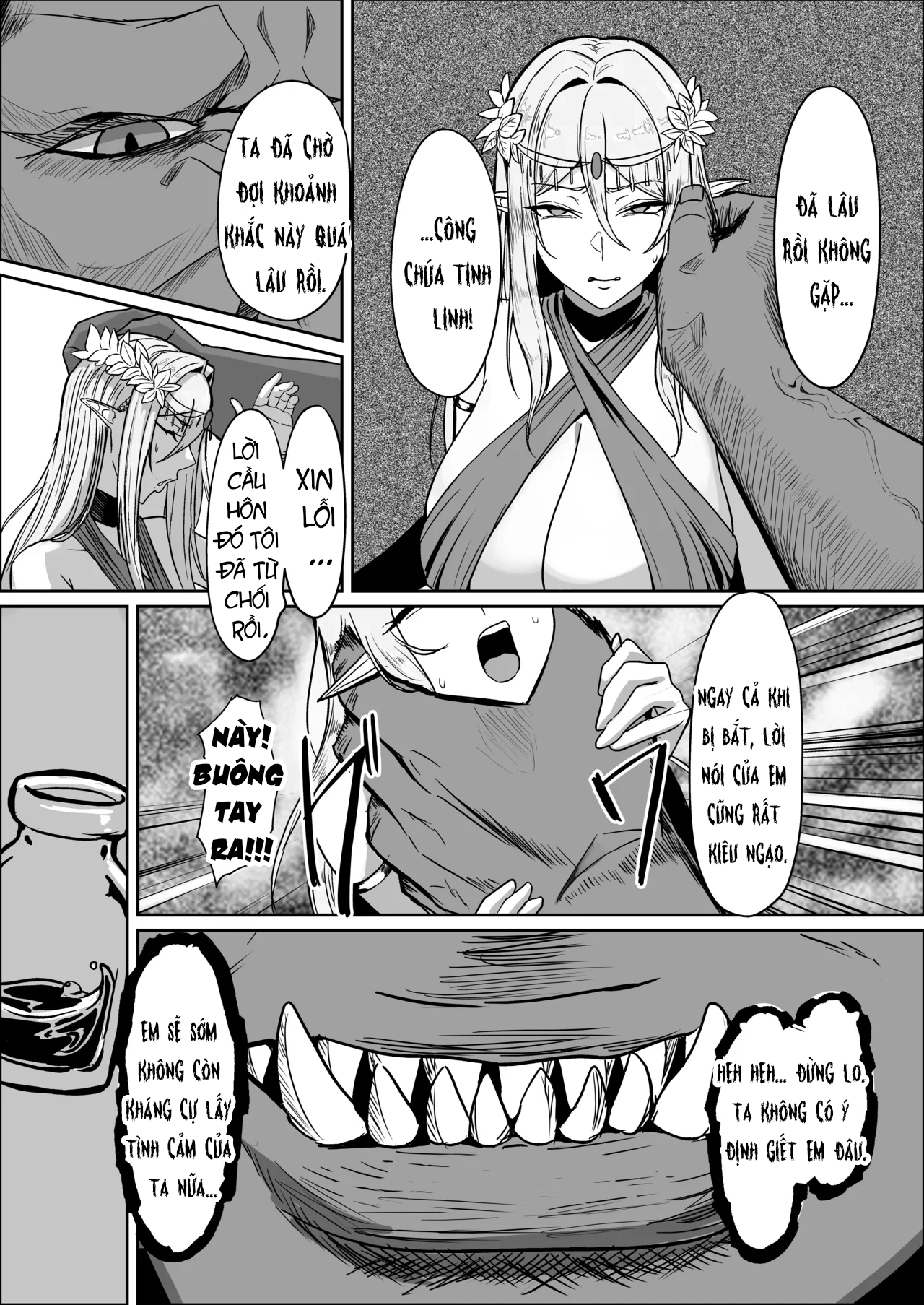 HentaiVN.net - Ảnh 8 - Torawareta Elf Touzen Seidorei no Kei - oneshot