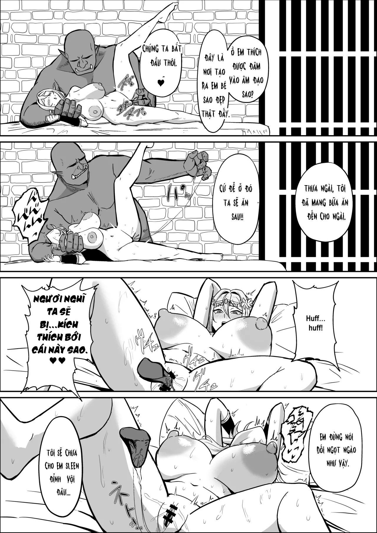 HentaiVN.net - Ảnh 17 - Torawareta Elf Touzen Seidorei no Kei - oneshot