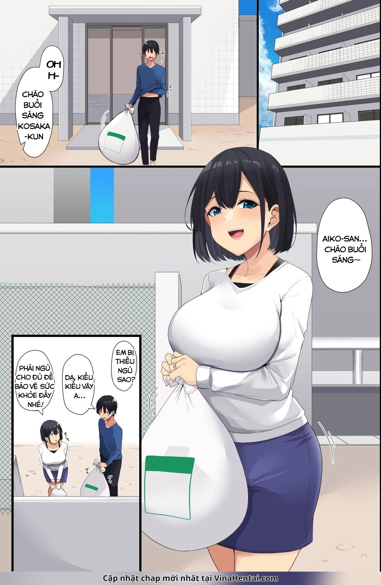 HentaiVN.net - Ảnh 4 - Otonari no Bakunyuu Oyako o Appli de Kouryaku! Seiso Na Miboujinzuma mo Muku na Seifuku Musume mo Ore ga Kowasu!! - oneshot