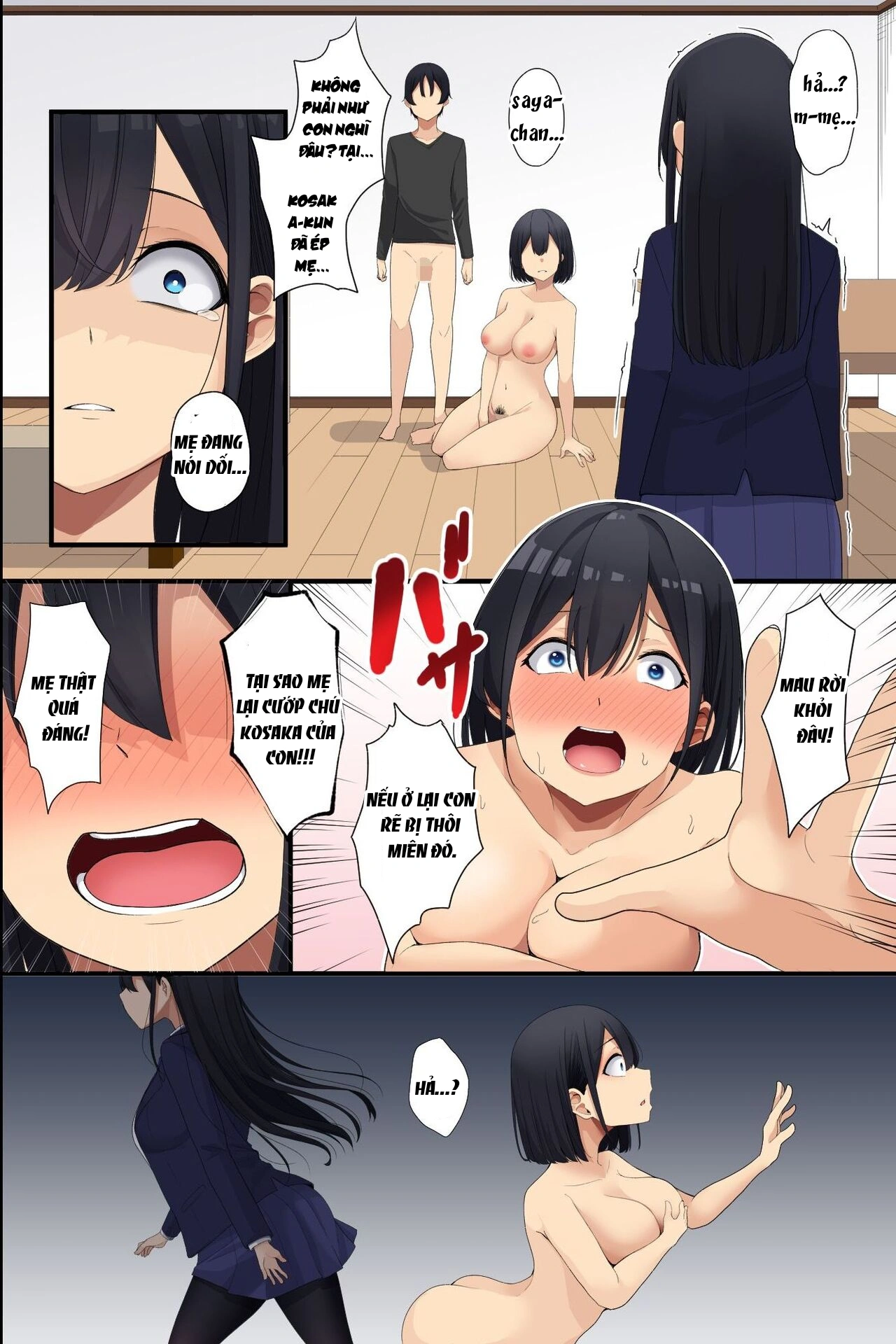 HentaiVN.net - Ảnh 23 - Otonari no Bakunyuu Oyako o Appli de Kouryaku! Seiso Na Miboujinzuma mo Muku na Seifuku Musume mo Ore ga Kowasu!! - oneshot