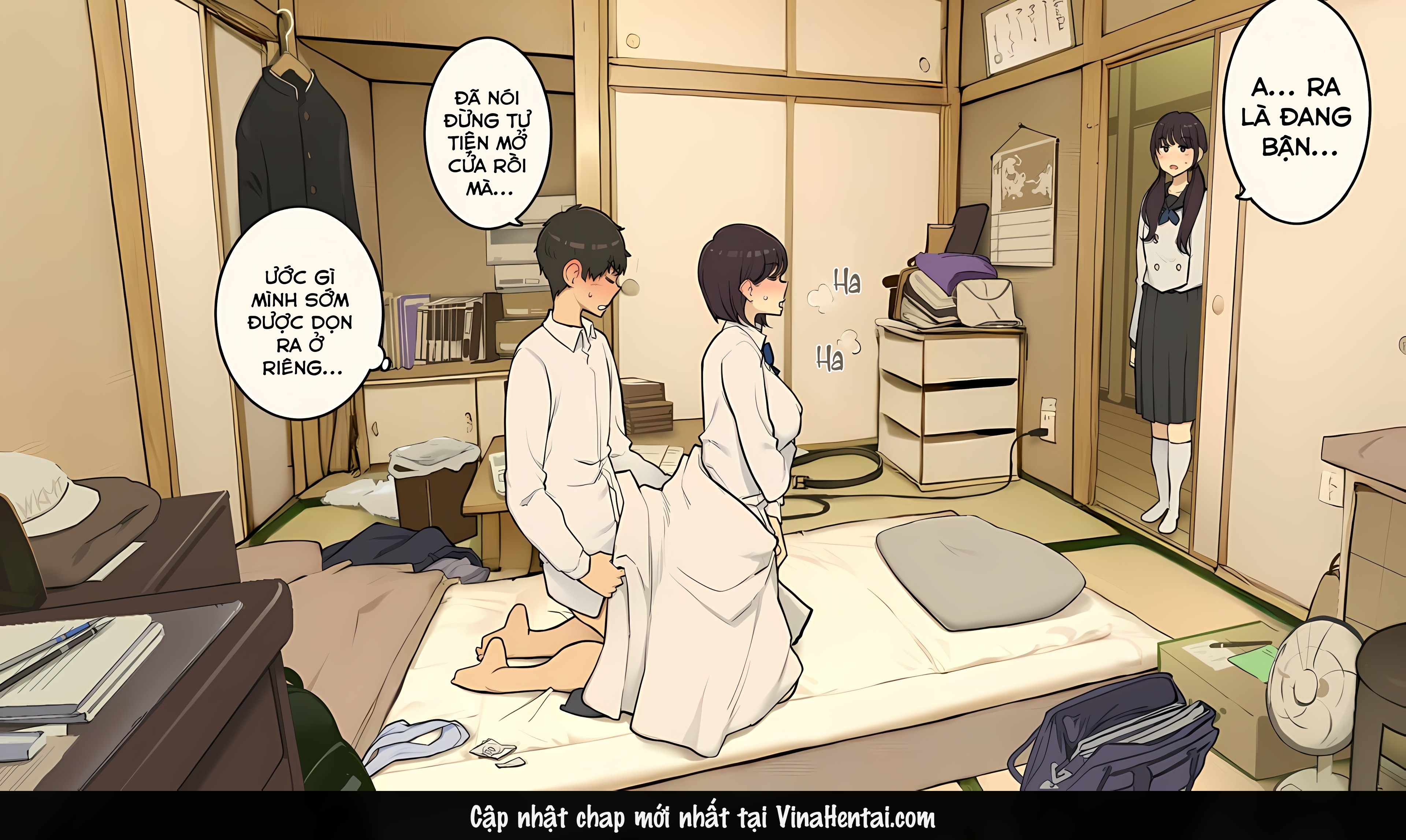 HentaiVN.net - Ảnh 16 - Thời học sinh cố gắng làm tình trong phòng riêng khi cả gia đình vẫn ở nhà - Phòng của Makoto