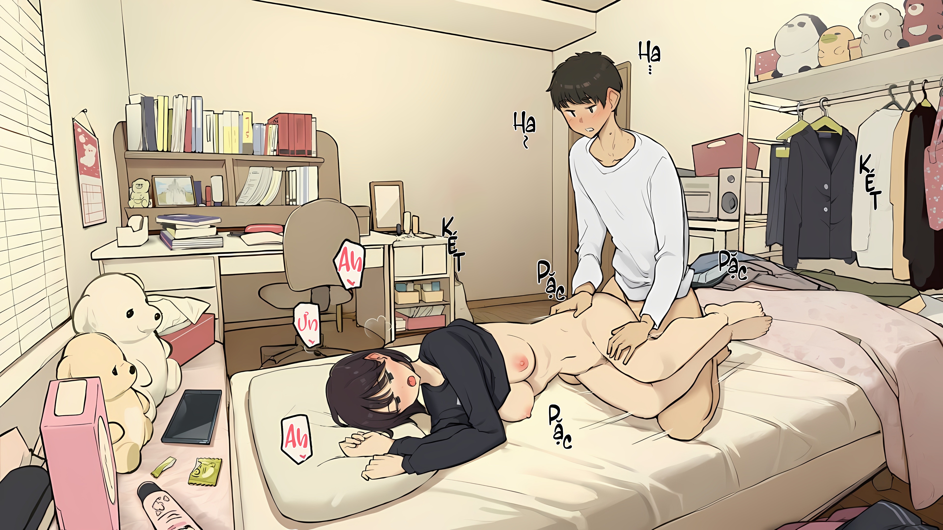 HentaiVN.net - Ảnh 13 - Thời học sinh cố gắng làm tình trong phòng riêng khi cả gia đình vẫn ở nhà - Phòng của Nanami