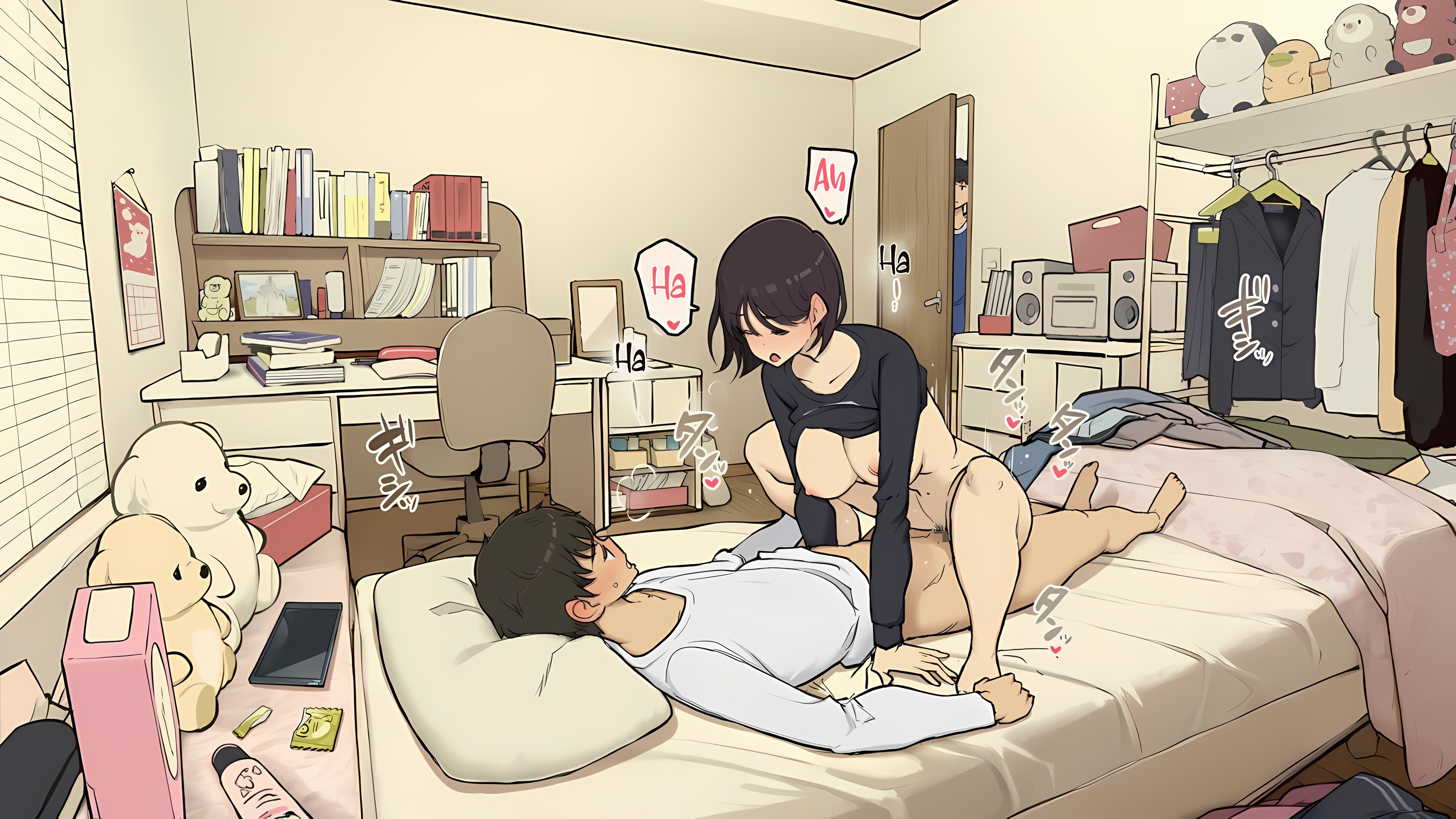 HentaiVN.net - Ảnh 16 - Thời học sinh cố gắng làm tình trong phòng riêng khi cả gia đình vẫn ở nhà - Phòng của Nanami