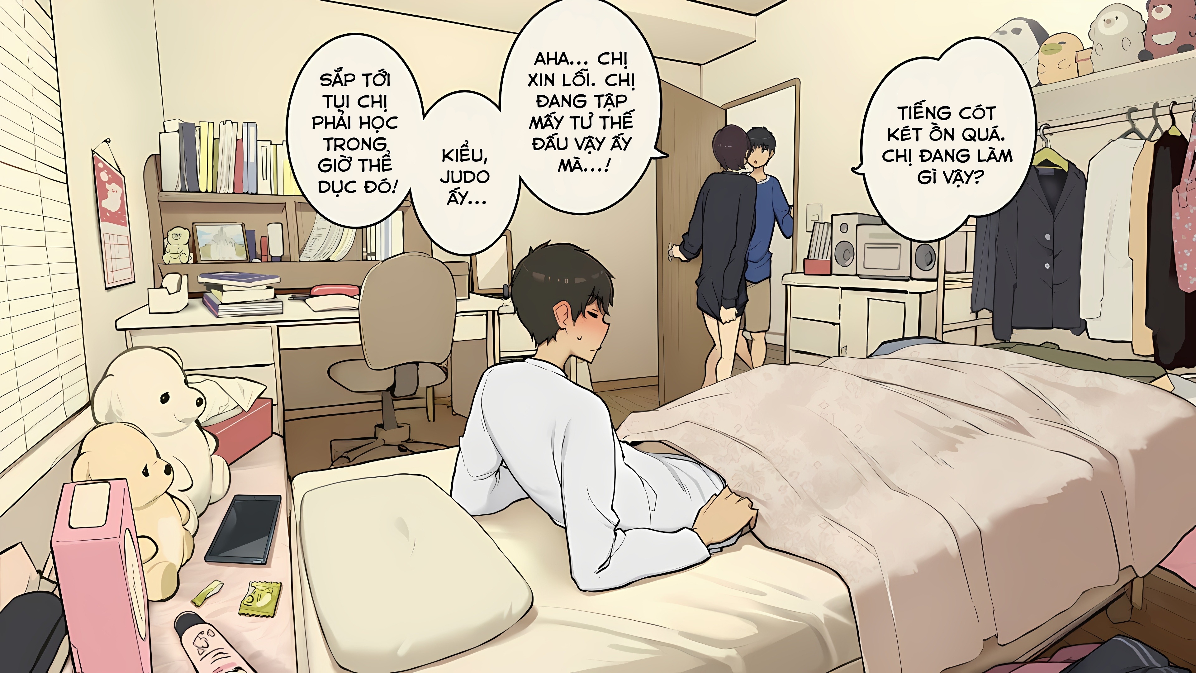 HentaiVN.net - Ảnh 18 - Thời học sinh cố gắng làm tình trong phòng riêng khi cả gia đình vẫn ở nhà - Phòng của Nanami