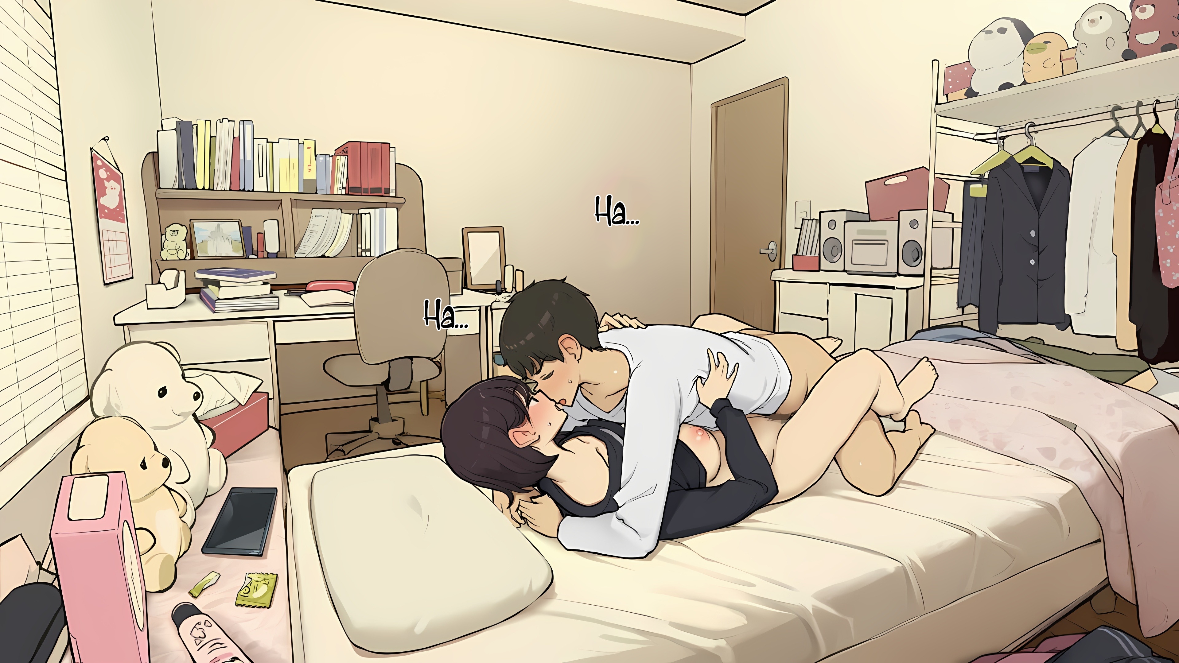 HentaiVN.net - Ảnh 24 - Thời học sinh cố gắng làm tình trong phòng riêng khi cả gia đình vẫn ở nhà - Phòng của Nanami