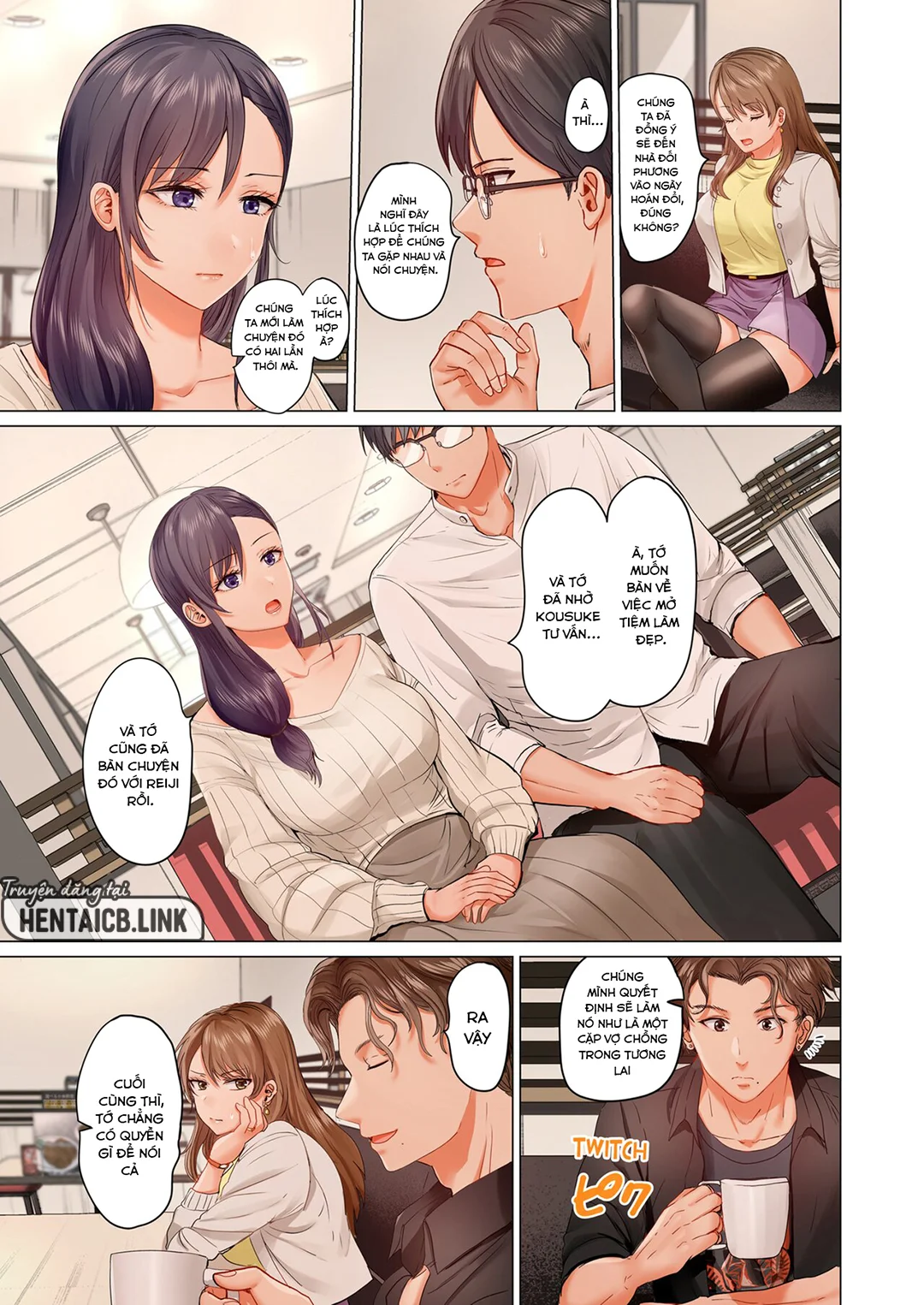 HentaiVN.net - Ảnh 6 - Trao đổi vợ chồng – Anh ấy tuyệt hơn chồng tôi - Ch. 7A