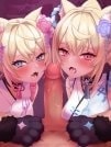 Fuwa và moco bú cu cho bạn [Feeding your cummies to FUWAMOCO]